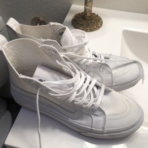 White Vans SK8 Slim Hightop